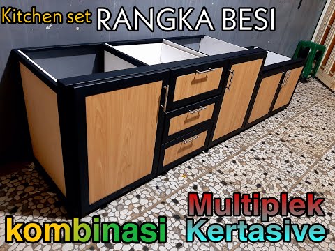 MEMBUAT KITCHEN SET DARI BESI HOLLOW || kombinasi kayu dan kertasive