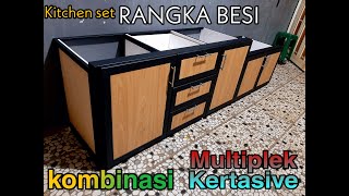 MEMBUAT KITCHEN SET DARI BESI HOLLOW || kombinasi kayu dan kertasive