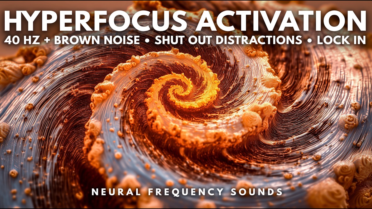 40 Hz + Brown Noise 🧠 End ADHD Paralysis • Shut Out the World & Lock In | Focus Music