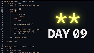 Advent of Code 2023 - Day 9 Livecoding and Solution Walkthrough (Python)