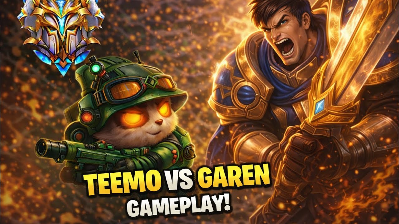 Rank 1 Teemo Sovereign Top Lane VS Garen l Ranked Wild Rift Gameplay