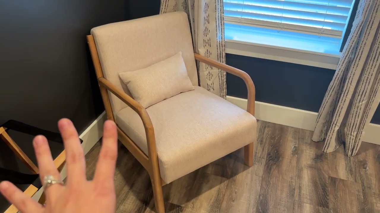 INZOY Mid Century Accent Chair with Wood Frame for Living Room or Bedroom