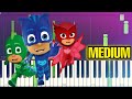 How to play | PJ masks Theme song | Piano tutorial | MEDIUM