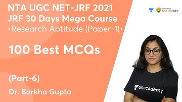 100 Best MCQs (Part-6) | Research Aptitude (Paper-1) | Dr. Barkha Gupta