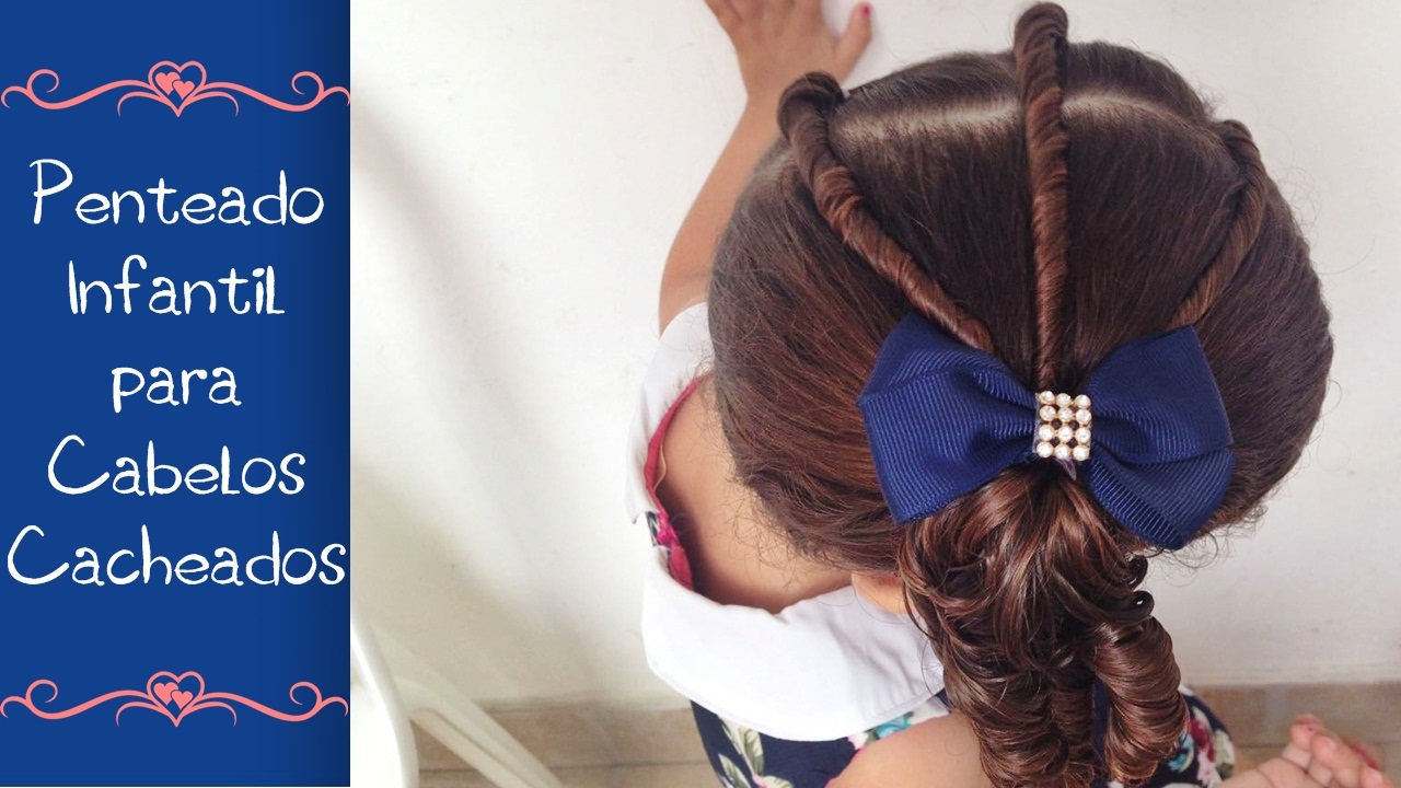 MUITO FÁCIL penteado infantil simples, rápido e fácil para escola / cabelos  cacheados 