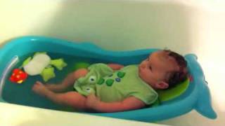 Connor splashing in bath
