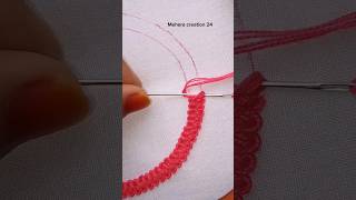 💖 Amazing neckline hand embroidery work ✨🪡#embroidery #handmade #viralvideo #youtubeshorts #diy
