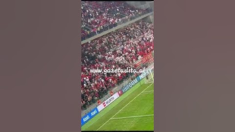 Sherri në tribunën e tifozëve polakë pak minuta para ndeshjes