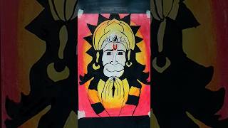 Hanuman ji poster colour and oil pastel colour drawing# drawing# shorts