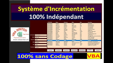 VBA Incrémentation automatique- Système Unique indépendant Numérotation-Sans Codage_93. VbaWriter.ch