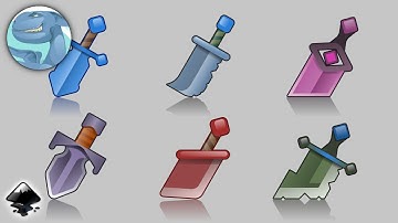 Set of swords using only rectangles. Vector graphics in Inkscape. Not a tutorial!