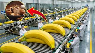 Modern Industrial Bread Production Process Inside a 500,000 Pound Banana Factory