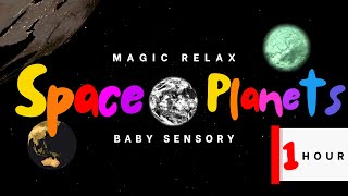 Solar System Sensory Video | Space Planets | Sensory Videos For Babies + Lively Music [0-2 Yrs]