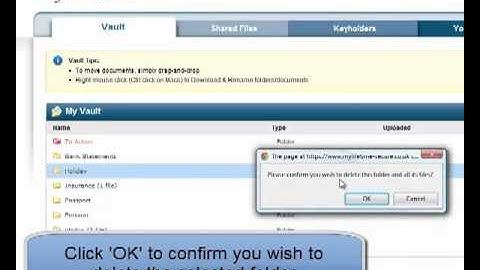 How to Delete a folder from your Vault