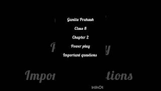 ganita Prakash,class 8,Chapter 2,Important questions #maths #mathematics #exam #mathstricks