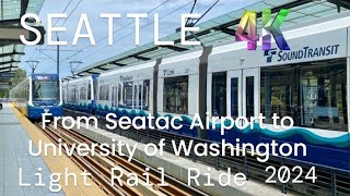 usa SCENIC LIGHT RAIL RIDE | EXPLORING SEATTLE FROM THE AIRPORT TO THE UNIVERSITY OF WASHINGTON 4K