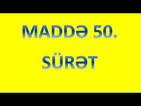 SÜRƏT VƏ ARA MƏSAFƏSİ  (MADDƏ 50)