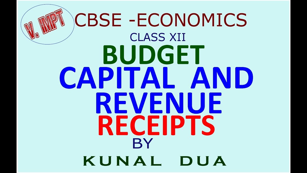 Capital And Revenue Receipts Hindi English Youtube