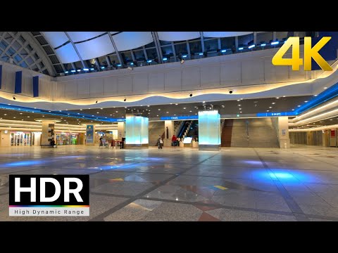 4K HDR - Night Walk in Kobe Harborland, Japan