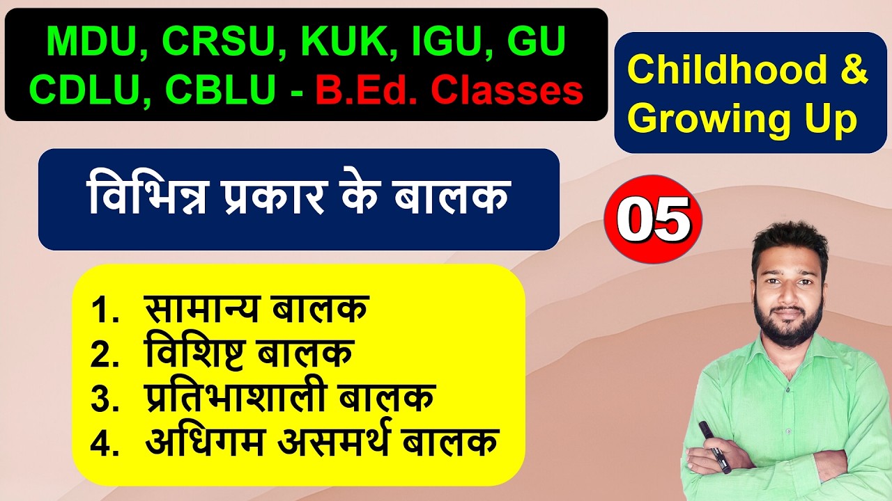 Vishisht balak pratibhshali balak adhigam asamarthta MDU CRSU KUK IGU GU CDLU b.ed