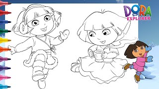 Nickelodeon DORA Coloring Page - Nick Jr. Dora The Explorer Coloring Book - Learn to Color - Markers