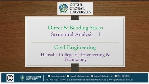 Direct & Bending Stress - Structural Analysis-I - Civil - HCET