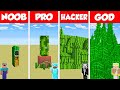 Minecraft Battle: NOOB vs PRO vs HACKER vs GOD: INSIDE CACTUS HOUSE BASE BUILD CHALLENGE / Animation