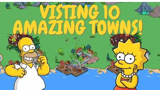 The Simpsons Tapped Out: Visiting 10 AMAZING Friends Towns!