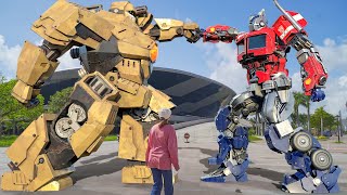 Transformers: Rise of the Beasts - Optimus Prime vs Jaguar Robot - คลิปการต่อสู้แอ็คชั่นทั้งหมด