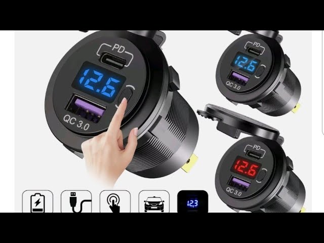 QC 3.0+PD 12V-24V LED DUAL USB CAR FAST CHARGER