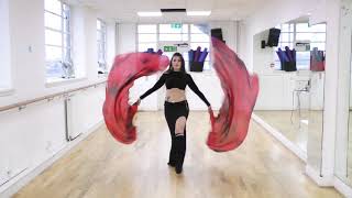 Belly Dance Fan Veils Fusion To Crystalize By Sarasvati Dance