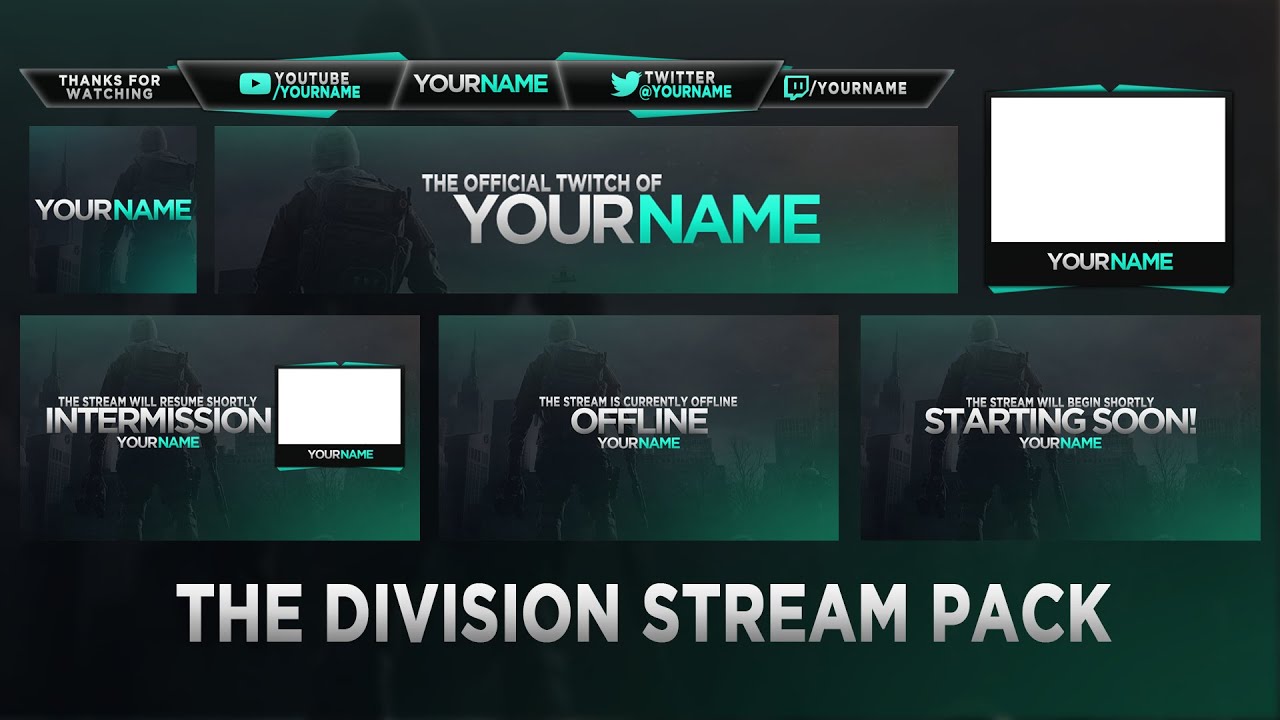 Free Gfx - 'The Division' Themed Twitch Pack (2015/2016) - YouTube