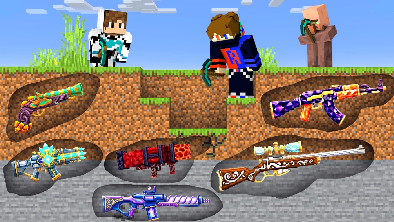 I Found Super OP Realistic Weapons Underground in Minecraft