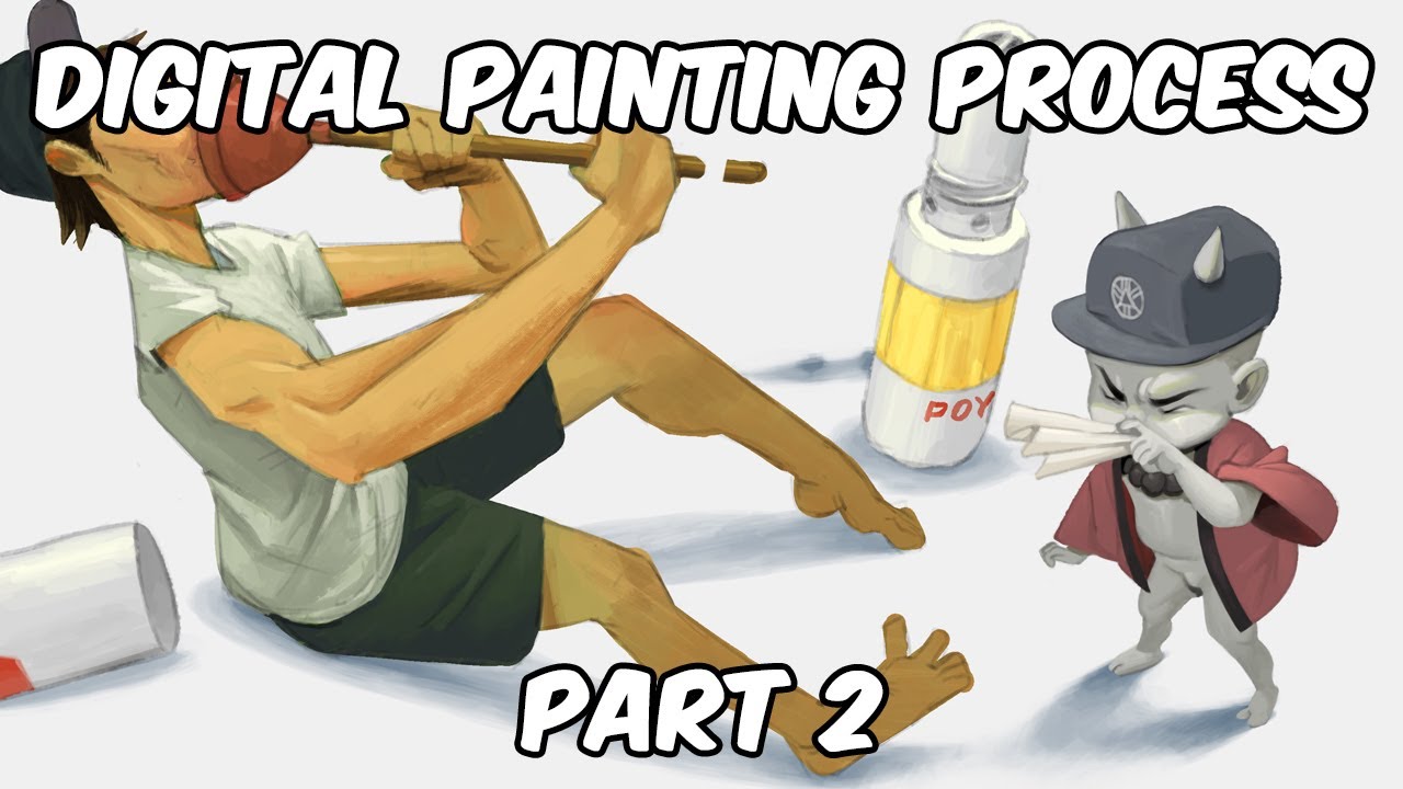 Digital Painting Process - Coloring pt 2 - YouTube