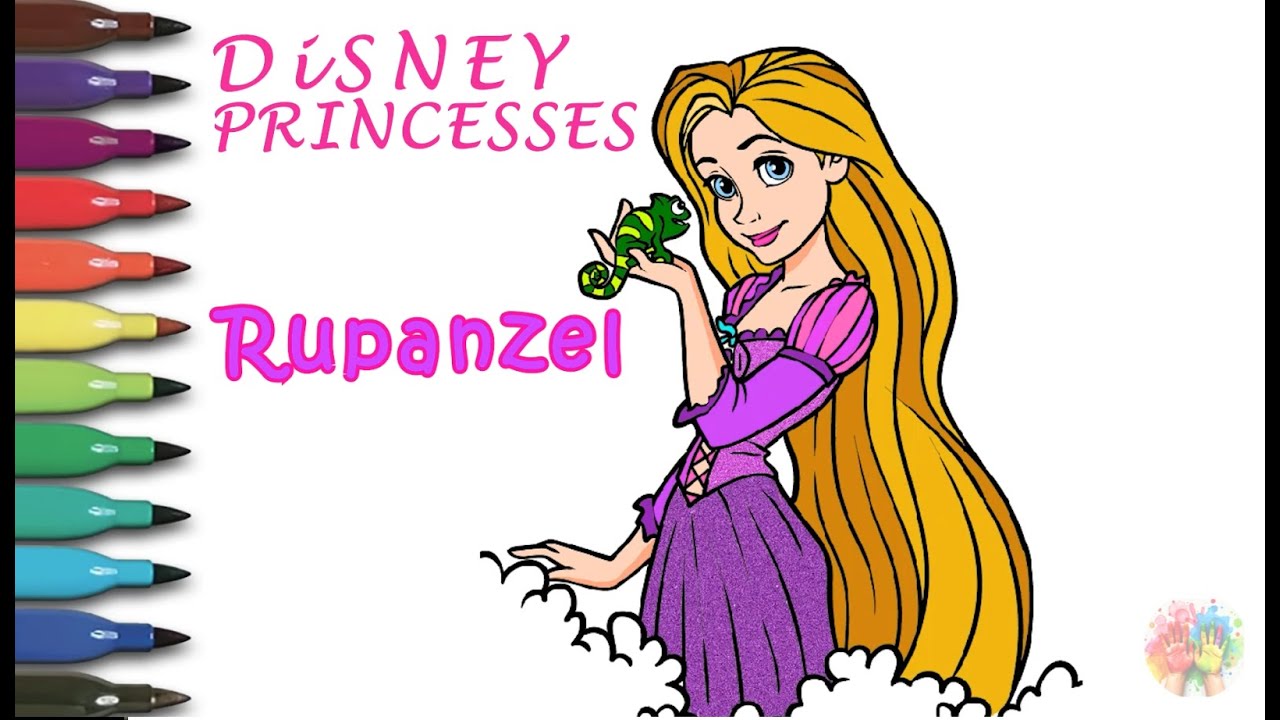 Princess coloring book | How to Draw Rapunzel | Jasmine | Anna | Moana
