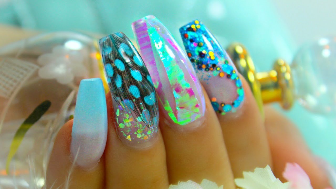 3. Marble Acrylic Nail Designs - wide 6