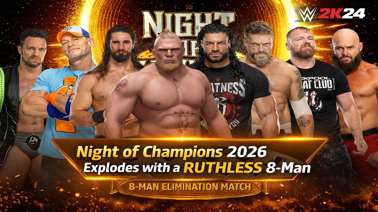 Night of Champions 2026 Explodes with a Ruthless 8-Man Elimination Match  - WWE 2K24