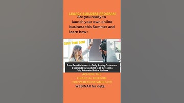 The Legacy Builders Program can show you how to create your own online business and start earning