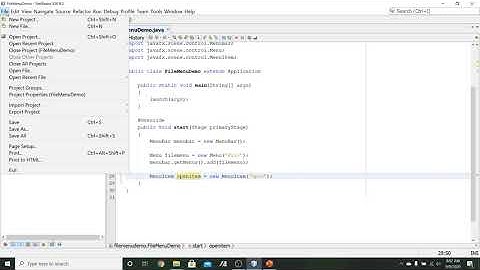 Menus and the FileChooser Class