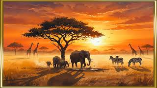 4K African Safari Art | Sunset Savanna Golden Hour for Art Frame TV (6 Hours) screenshot 5