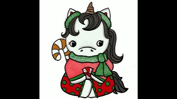 Procreate Time Lapse Christmas Unicorn 2