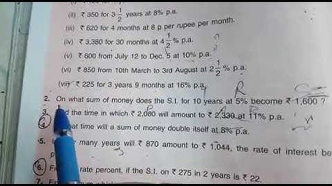 Q2, Q3 ch-10 Simple Interest class VII Maths by love with mathematics
