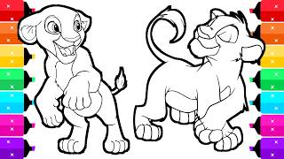 The Lion King Simba and Nala Coloring Pages For Kids