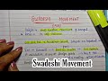 Swadeshi movement  handwritten notes  national movement  modern india  an aspirant 