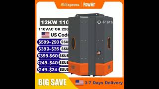 PowMr 12KW 10KW Split Phase Inverter 48V 110V or 220V Hybrid Solar Inverter Dual MPPT Output Off