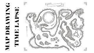 Hand drawn fantasy map time lapse - dnd cavern, Free DnD RPG Map Download