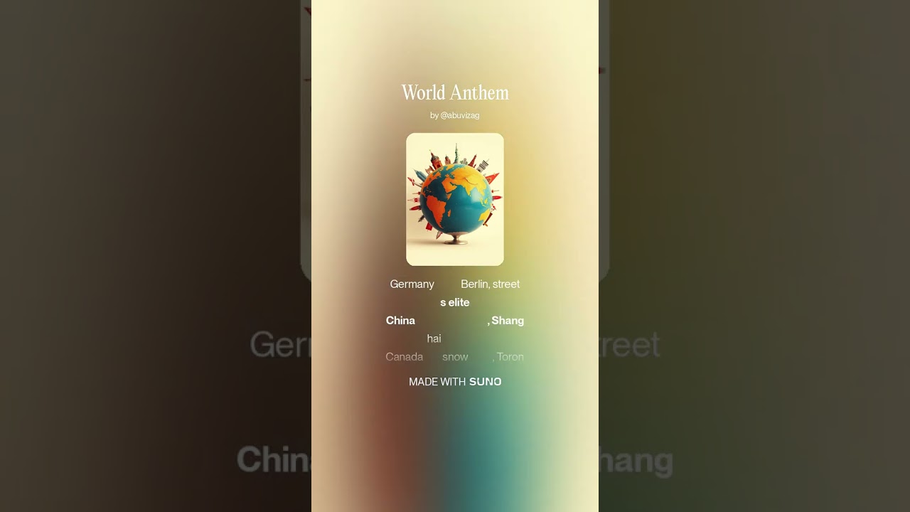 Watch World Anthem | AI Generated Hindi Song | Unity of Nations | Peace, Love & Humanity Anthem on YouTube Watch World Anthem | AI Generated Hindi Song | Unity of Nations | Peace, Love & Humanity Anthem on YouTube