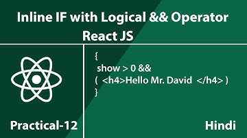 Logical operator in react js ||  Inline if with Logical && Operator - Condition rendering