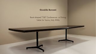 Boat-shaped T58 Conference- or Dining Table by Osvaldo Borsani for Tecno, Italy 1950s