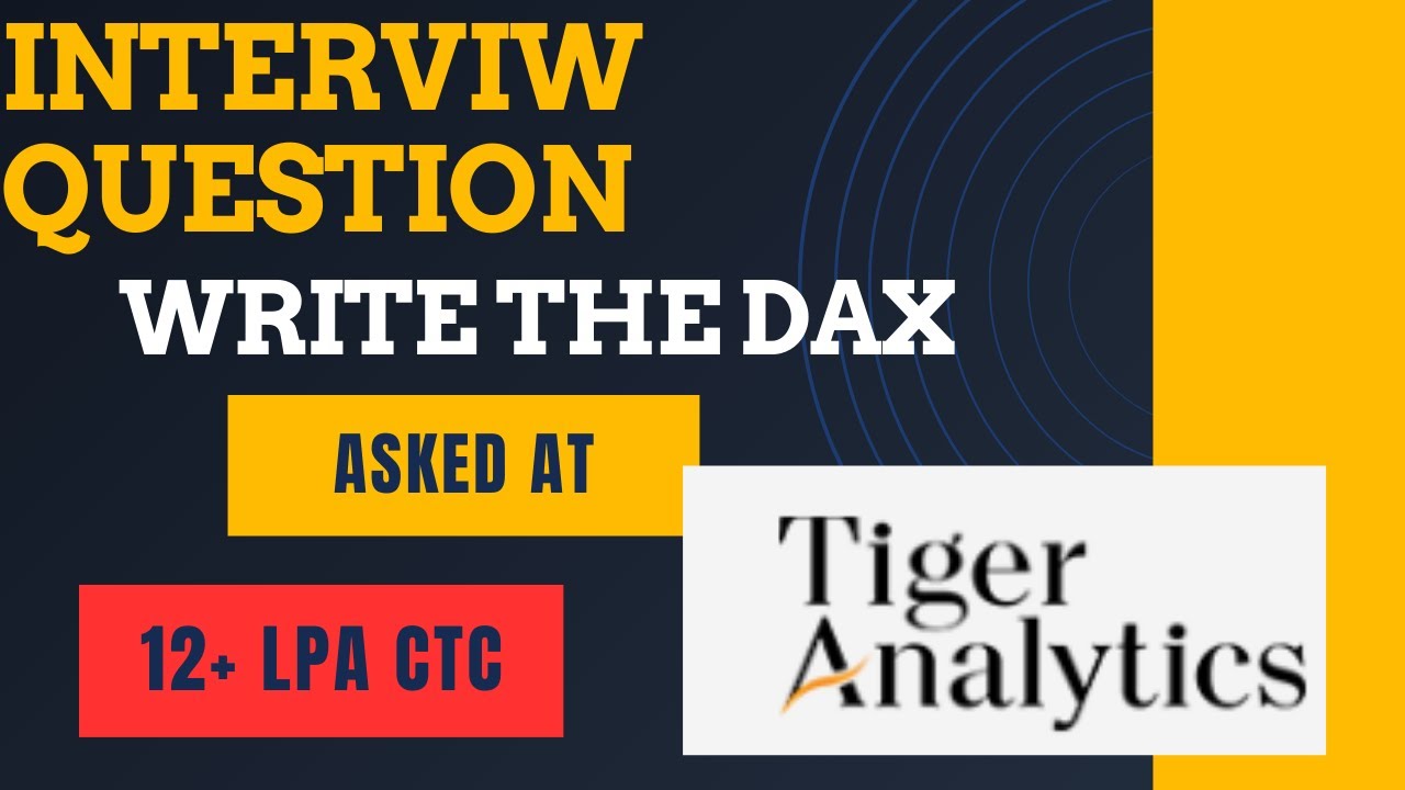 Power Bi Question | Asked At Interview | Tiger Analytics - YouTube